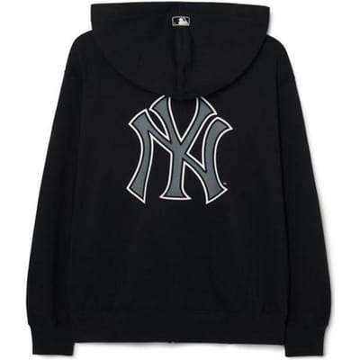 MLB New York Yankees Sweat à capuche zippé avec imprimé lettres Cardigan Sweat-shirt Hoodies unisexes Noir 3ATRB0231-50BKS S gray