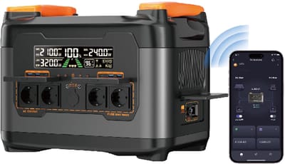 Newsmy S2400 - Draagbaar Powerstation - 2048Wh - 2400W - LiFePO4 Accu - Solar Generator - Noodstroomvoorziening voor Camping en Thuis - 4x AC Stopcontacten