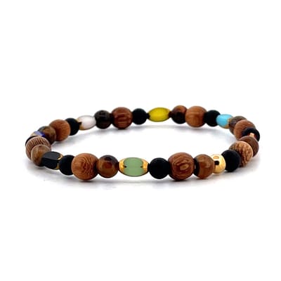 IbizaMen KIDS - jongens armband - hout - gekleurd - 4mm - 15cm