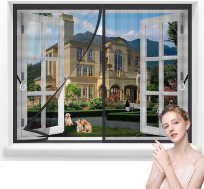 Vliegenraam Hor - Insectenhor Raam - Buitenlucht Binnen - Versterkt Gaas - 60x225 cm - Zwart