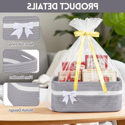 Geweven Opbergmand voor Speelgoed, Badkamer en Woonkamer Decoratie, 34 x 15 x 25 cm, Multifunctionele Mand, Cadeau-idee, Ruimtebesparend en Stijlvol