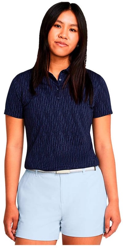 Under Armour Golf Playff 3.0 Digi Jaq Korte Mouw Poloshirt Voor Dames Blauw L Vrouw