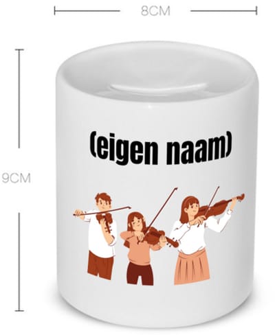 Akyol - 3 mensen met violen Spaarpot - Viool - muziek liefhebbers - met eigen naam - de echte viool liefhebber - cadeau - kado - 350 ML inhoud