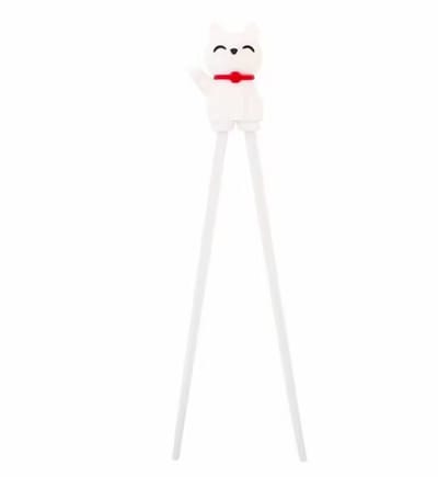 ProductGoods Kinder Eetstokjes – Kat – Met Hulpstuk – 2 Stuks – Wit