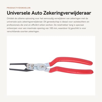 Dailygoods- Zekeringverwijderaar Maximaal Open 100 Mm - Universele Auto Gereedschap - Demontage Tang - Kwalitatief Hoogwaardig - Voordelig Auto Onderdelen