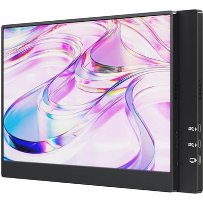 Moniteur de jeu portable 15 pouces FHD1080P IPS avec deux haut-parleurs intégrés, vue large à 170 degrés, externe US-plug