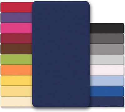 Lucina Hoeslaken Jersey Katoen Stretch 30cm Hoge Hoek - donker blauw 200x200cm - 200x220cm
