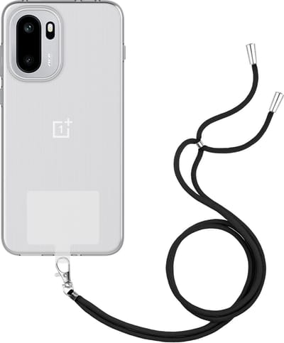 Just in Case hoesje met koord geschikt voor OnePlus 15R Hoesje met Koord - Flexibele Case - Transparant
