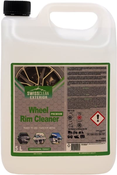 Swiss Clean | Wheel Rim Cleaner Premium | Professionele velgen reiniger voor auto | Tegen sterk vuil en aanslag | Gemakkelijk in gebruik | Exterior clean | Auto wassen | Reiniger auto | Cleaner | Spray | Auto wassen | Car cleaning | 5 L