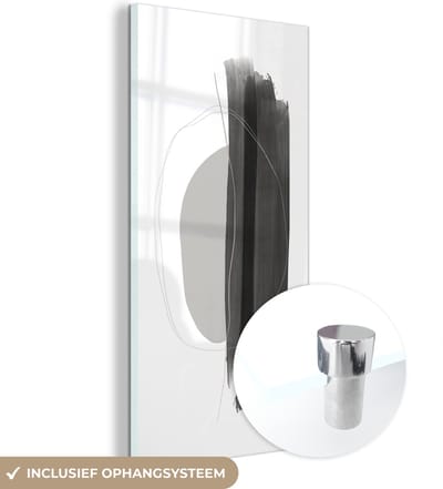 MuchoWow® Glasschilderij 60x120 cm - Schilderij acrylglas - Abstract - Verf - Minimalisme - Foto op glas - Schilderijen