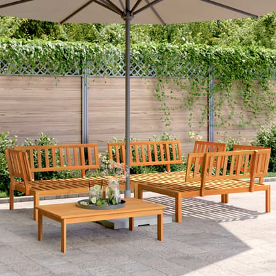 vidaXL - 4-delige - Loungeset - pallet - massief - acaciahout