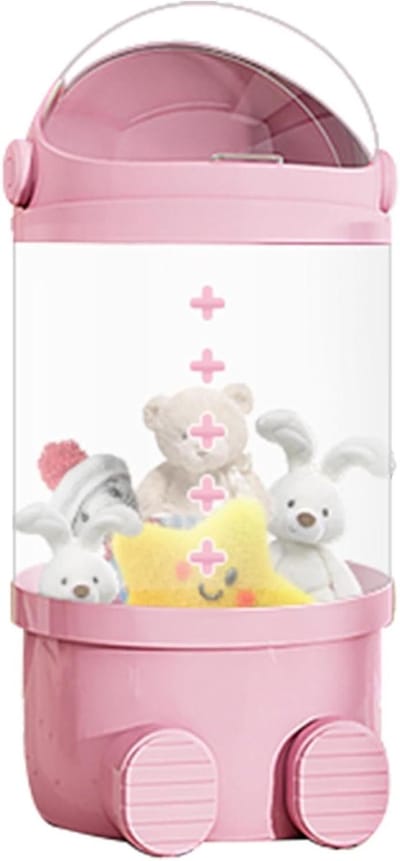 Speelgoed Organizer - Knuffel Emmer - Opruimen Kinderspeelgoed - Stapelbaar Ontwerp - 33.5 x 28 x 28 cm - Transparant