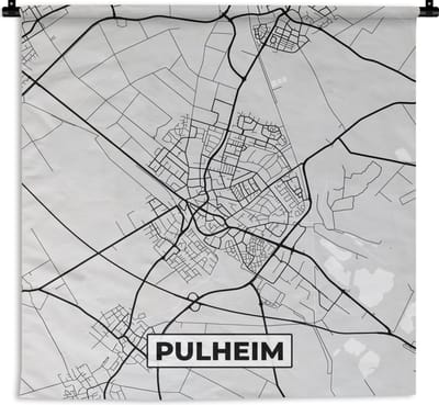 Wandkleed - Wanddoek - Stadskaart - Plattegrond - Duitsland - Kaart - Pulheim - 180x180 cm - Wandtapijt