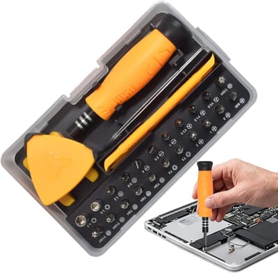 Schroevendraaierset 33-delig - Precisiegereedschapset - Kleine reparaties - Magnetische precisiebits - 33 stuks - Grijs