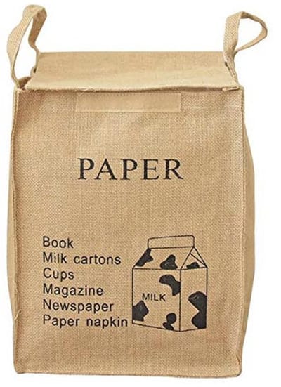Jute Recycling Bag voor Thuis, Kantoor en Keuken - Natuurlijke Organisatie voor Vuilnis en Afval
