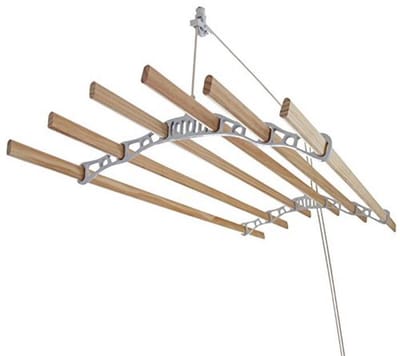Luxe Hangdroger voor aan het Plafond – Met 6 Duurzame Houten Latten – 140 cm x 56 cm x 14 cm
