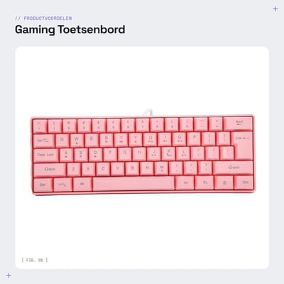 Dailygoods - Gaming Toetsenbord - RGB-achtergrondverlichting - Roze - Mechanisch toetsenbord - Geschikt voor laptop en desktop - 61 toetsen