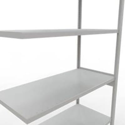 Schulte Lagertechnik MULTIplus 250 boutloos rekkensysteem, boutloze aanbouwstelling, lengte bout, 3000x1300x600 mm, 7 legborden, lichtgrijs