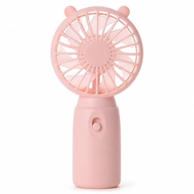Handventilator en Tafelventilator 2-in-1 - Mini Ventilator op Batterijen Inclusief AA-Batterij - Krachtige Pocket Fan met 7 Bladen - Kleine Ventilator voor Camping, Reizen, Kantoor, Studentenkamer