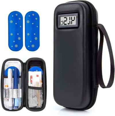Draagbare insuline koeltas voor reizen, medicijntas met 2 gelzakken voor diabetici en optimale medicijnbewaring