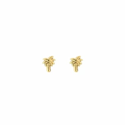 Oorbellen Palmtree - Michelle Bijoux - Studs - 0,8 x 0,6 cm - Stainless Steel - Goud