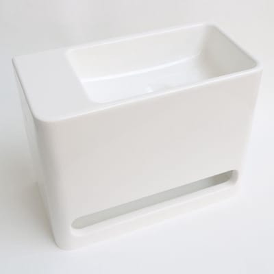 INK Hangar fontein Polystone links zonder kraangat 30x40x20cm Glans wit