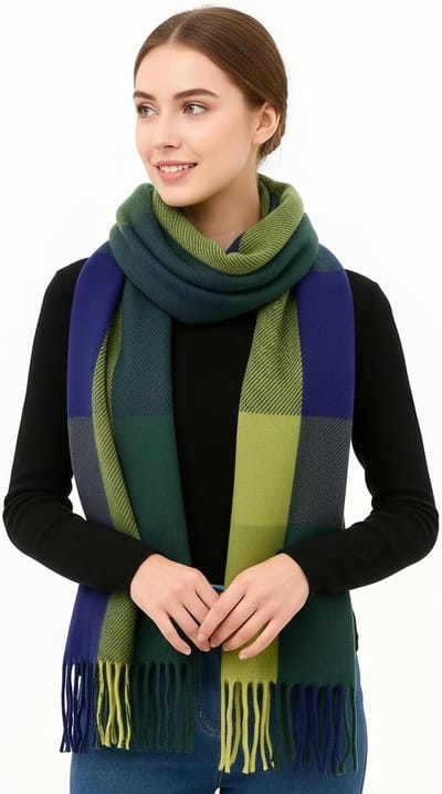 Unisex Winter Sjaal en Plaid met Strepen - Gebreide Nekwarmer en Deken voor Kerst en Verjaardag Cadeaus