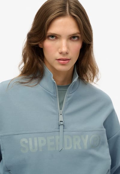 Superdry - Active Tech Logo Relaxed Halfzip Sweater - Dames - Truien
