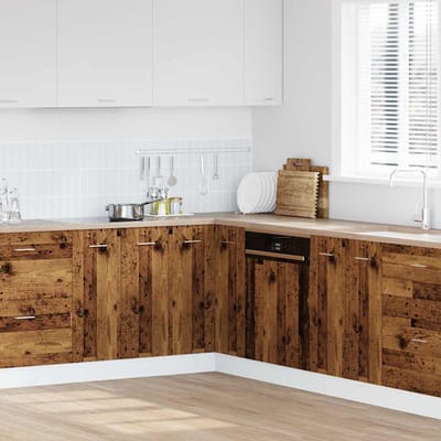 vidaXL - Keukenkastje - Lyon - 75,5x75,5x81,5 - cm - bewerkt - hout - oud - houtkleurig