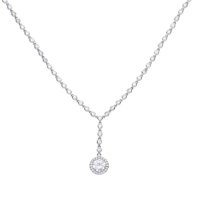 Diamonfire - Zilveren choker 43 cm - Bridal - Zirkonia - Entourage