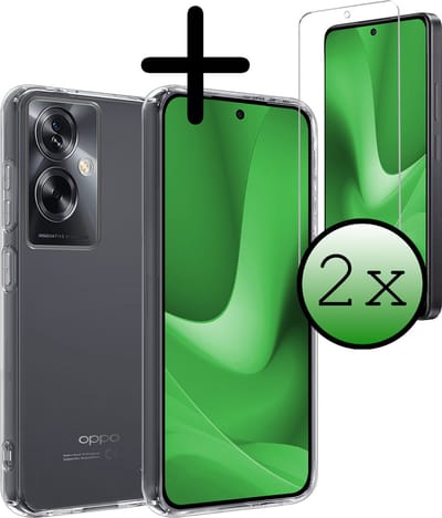 Hoesje Met 2x Screenprotector - Geschikt voor OPPO A79 - Sterk & Shockproof - Back Cover - Siliconen Case - Telefoon Hoes - Transparant