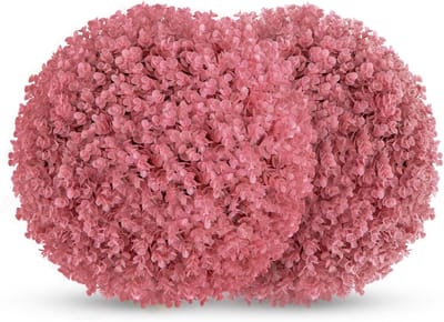 KOMFOTTEU 2 stuks Buxusballen, 2 stuks, 44 cm, kunstplant, eucalyptus, vormsnoeien, buxusbal, uv-bestendig, kunstboom, decoratieve ballen, boekbal, decoratieve plant voor bruiloft, tuin, huis