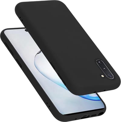 Cadorabo Hoesje geschikt voor Samsung Galaxy NOTE 10 in LIQUID ZWART - Beschermhoes gemaakt van flexibel TPU silicone Case Cover