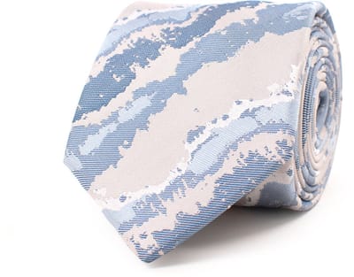 TRESANTI | GIONATA | Silk tie with colourood waves | Blauw