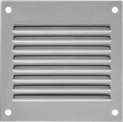 Paneir Airdesigns- metaal-100 X 100 -omgezette rand - opbouw - aanvoer & afvoer - grijs
