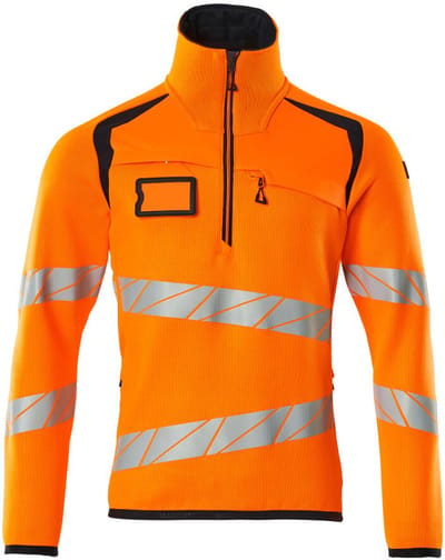 Mascot Accelerate Safe Gebreide trui met korte rits 19005-351 - hi-vis oranje/donkermarine - S