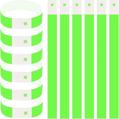 600 Stuks Ingangsbanden voor Feesten, Afdrukbare Waterdichte Festival Polsbandjes, Plastic Evenementenbanden, Controlebanden, 25 x 2 cm (Groen)