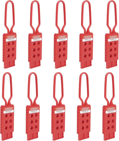 Lock Out Tag Out Hasp - Veiligheidssluiting Onderhoud - Industriële Veiligheid - Nylon Slagvast Materiaal - 6 Sluitgaten - Rood