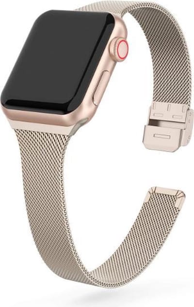 Jumada's bandje geschikt voor Apple watch - Milanees Horloge Band - Champagne Goud 38/40 MM Milanese Gesp Armband Voor Apple Watch Series 1/2/3/4/5/6/7/8/9se