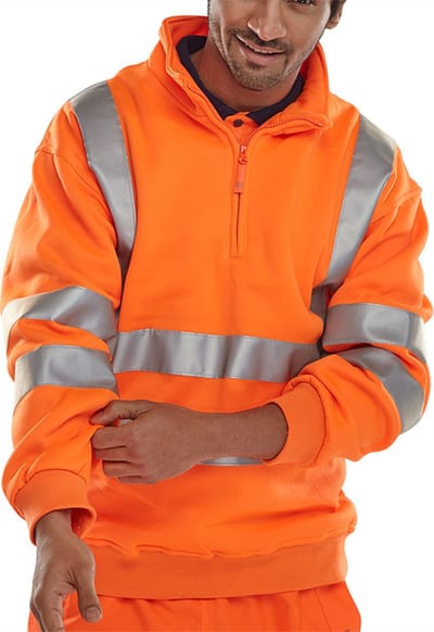 Beeswift Sweatshirt met rits - Oranje - Maat M