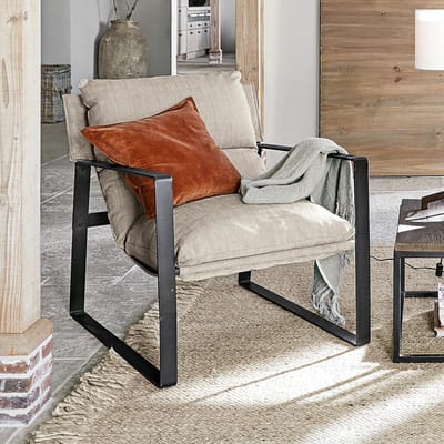 LOBERON Fauteuil Seuvard zwart/beige