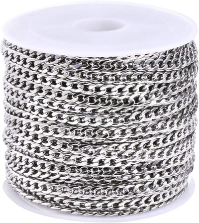 10 meter roestvrijstalen schakelketting, sieraden, kettingen zelf maken, gedraaide kabel, schakelketting, knutselen, accessoires, halsketting, kettingen voor het maken van sieraden