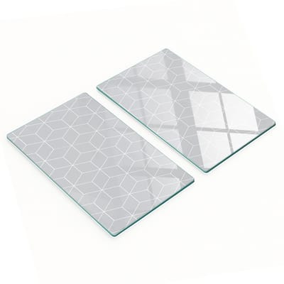 Duurzame en stijlvolle glazen borden met geometrisch patroon 2x30x52 cm