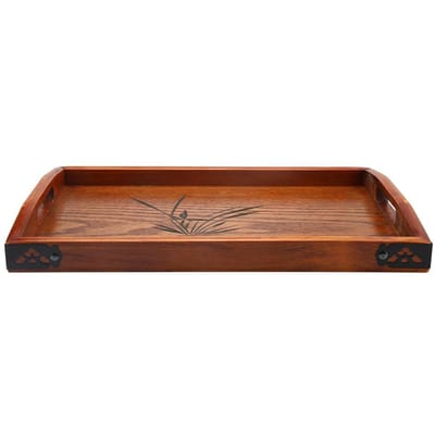 Groot Houten Serveerblad voor thee Water Dranken Houten Ontbijt Thee Serveerblad Met Handvat brown