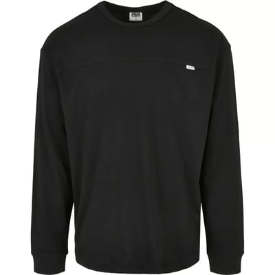 Urban Classics - Organic Cotton Short Curved Oversized Longsleeve shirt - S - Zwart
