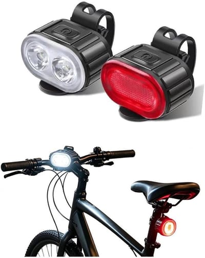2 stuks-Fietsverlichting - Achterlicht - Nachtverlichting - Waarschuwingslicht - USB-opladen - Verlichtingsset - Fietsaccessoires - Geschikt voor de meeste fietsen - Mountainbikes - Zwart - 5*2,5 cm