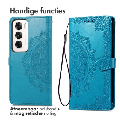 imoshion Hoesje - Geschikt voor Oppo Reno 12 - Mandala Bookcase - Turquoise