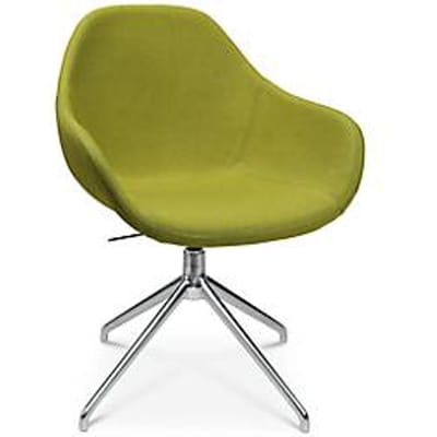 Vergaderstoel Topstar Sitness Life 2.0, draaibaar/zitting in hoogte verstelbaar, armleuningen, B 450 x D 390 x H 440-470 mm, 4-poots onderstel, gepolijst aluminium & stof, geel