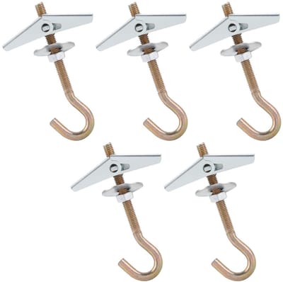 Dailygoods- Plafondhaak 15 kg - 5 stuks - Plafondhaak voor gipsplaten - Beugel voor planten - Schroefhaak - Veiligheidsbescherming - Haken
