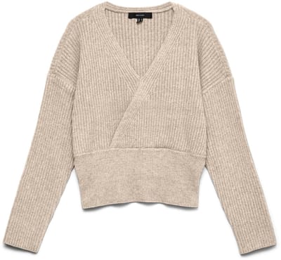 VERO MODA - VMDESIRE LS V-NECK WAIST PULLOVER EXC - Dames - Gebreide truien